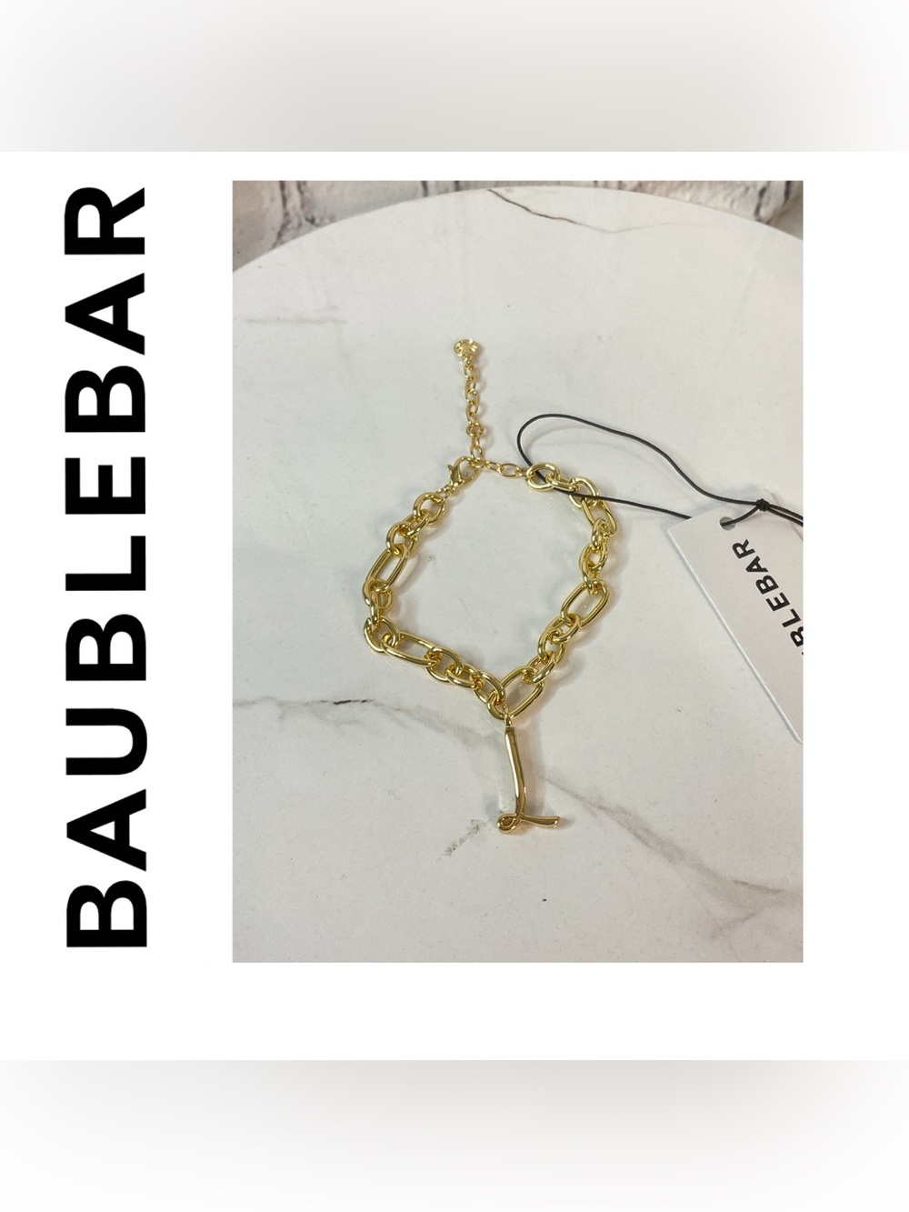 🌟🌟 Baublebar Initial “L” Chain Link Bracelet